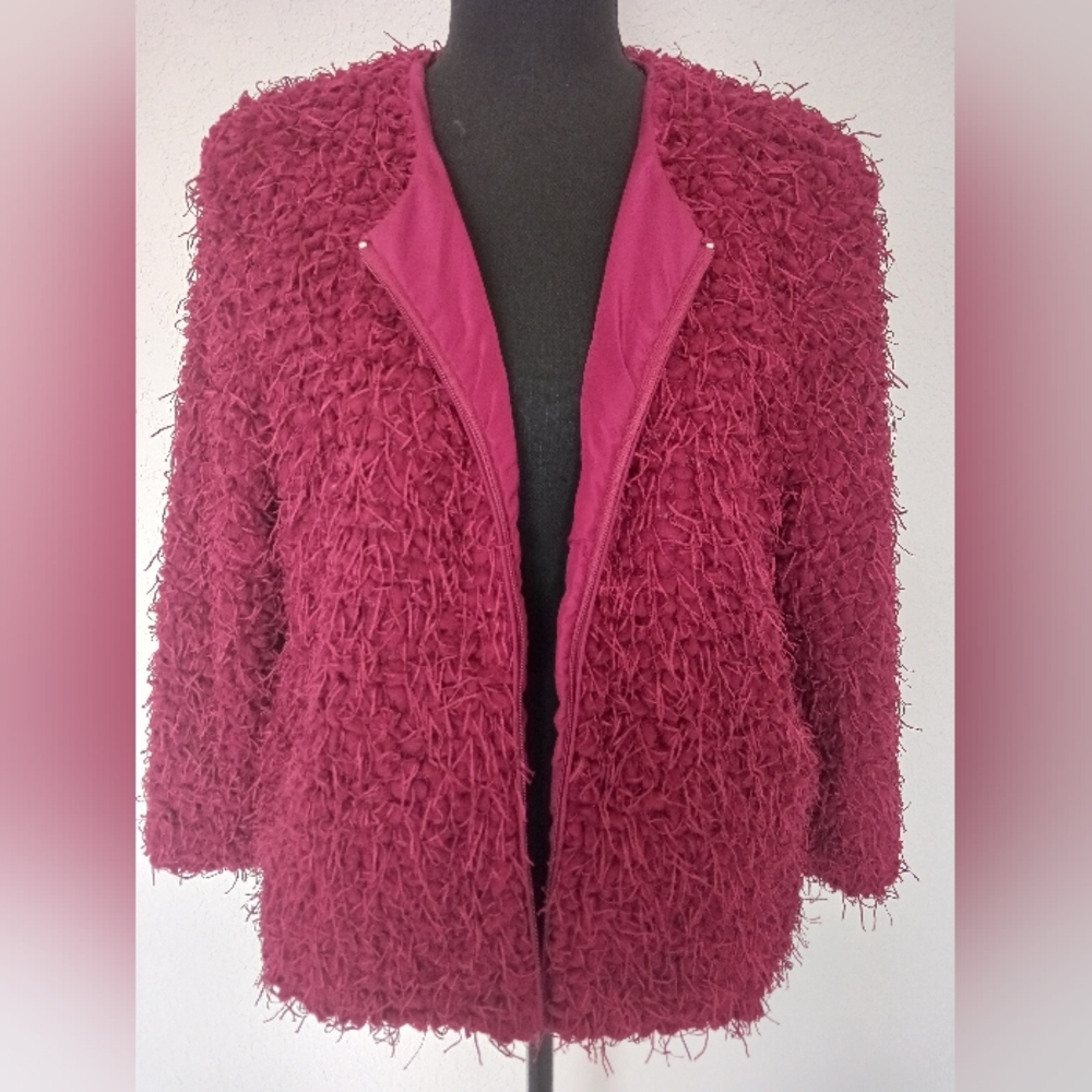 TRENDING 2026 EYELASH Fuzzy Teddy Jacket L NWT